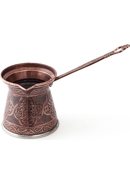 Metal Desenli Cezve No:6 - Kahverengi - 390 ml