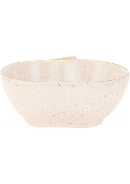 Seramik Elma Çerezlik - Krem - 10 cm
