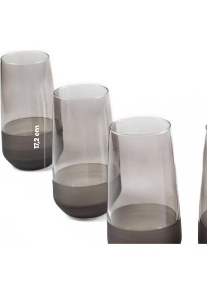 Matte 6'lı Bardak - Füme - 520 ml