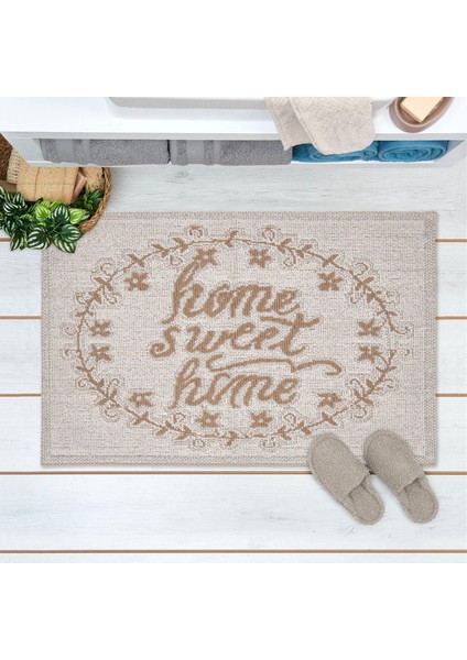 Home Sweet Home Banyo Paspası - Ekru - 50X80 cm