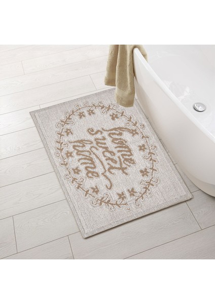 Home Sweet Home Banyo Paspası - Ekru - 50X80 cm