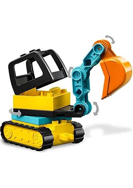 Duplo Inşaat Kamyon ve Paletli Kazıcı 10931-2 Yaş ve Üzeri Çocuklar Için Kazıcı ve Damperli Kamyon Içeren Eğitici Yapım Seti (20 Parça) modelleri