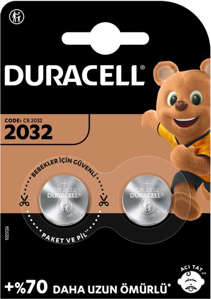 2032 2'li Düğme Pil - 3 Volt