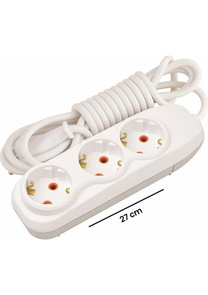 3'lü Topraklı Uzatma Kablosu - 5 Metre