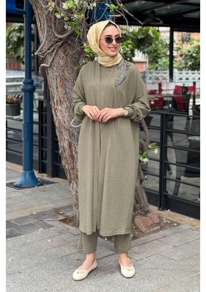 Nurcan Çetin Pantolonlu Takım 25602 Haki