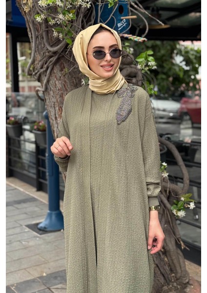 Nurcan Çetin Pantolonlu Takım 25602 Haki modelleri