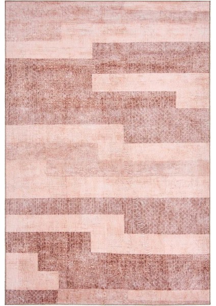 Kadife Patchwork Halı - Bej - 120X180 cm