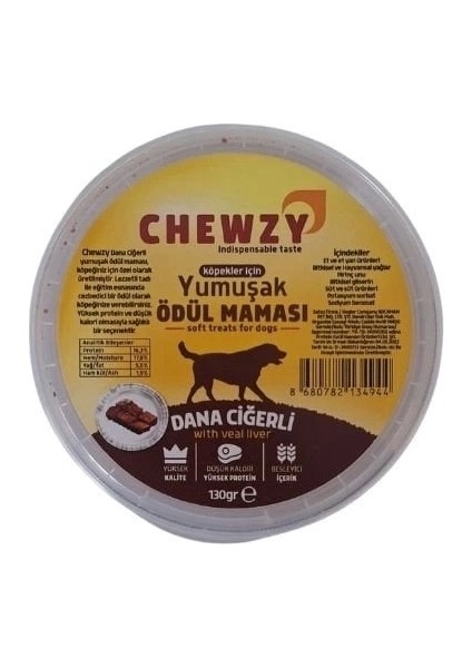 Chewzy Ciğerli Yumuşak Köpek Ödül Maması 130GR