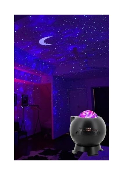 Galaksi Gökyüzü ve Yıldızları Yansıtan Gece Lambası Hoparlör Özellikli LED Rgb Işıklı Telefon ile Bluetooth Bağlantı Rgb Starry Sky Light Speaker CH-M25 - (CH-M25) fiyatları