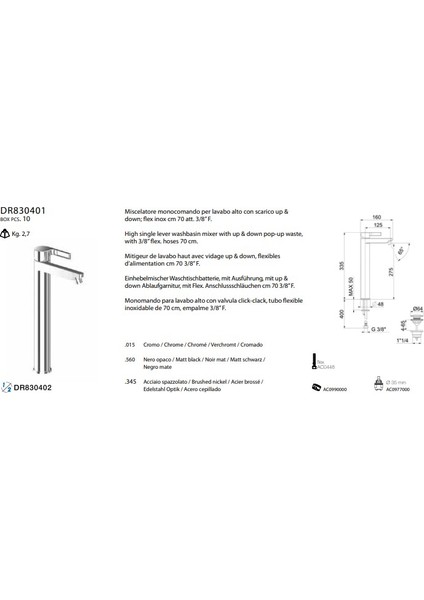 Italyan Webert -Do Re Mi Yüksek Lavabo Bataryası Mat Siyah Sifon Kumandalı fiyatları