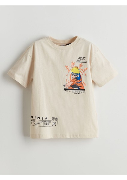Yeni Sezon Bisiklet Yaka Naruto Baskili Erkek Cocuk Tisort - S5DQ96Z4