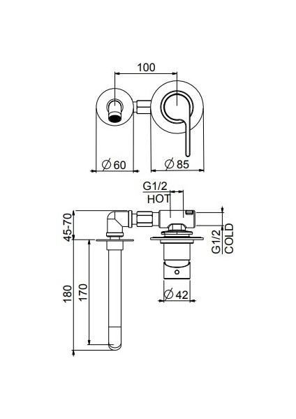 Italyan Webert- Do Re Mi Ankastre Lavabo Bataryası Mat Siyah DR830606560 fiyatları