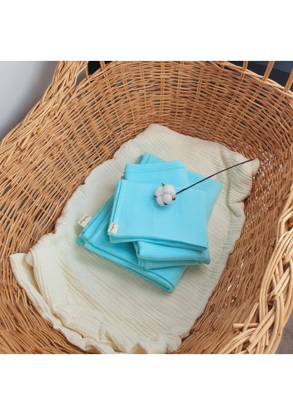 Bebek Nevresim Takımı - Oeko Tex Sertifikalı Müslin Kumaş - Çok Amaçlı Keseli Organik Pamuk - Lastikli/lastiksiz Mint - Pudra - Beyaz modelleri