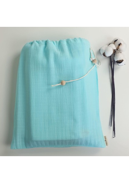 Bebek Nevresim Takımı - Oeko Tex Sertifikalı Müslin Kumaş - Çok Amaçlı Keseli Organik Pamuk - Lastikli/lastiksiz Mint - Pudra - Beyaz fırsatları