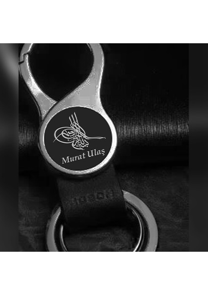 Kişiye Özel Isimli Metal Anahtarlık Kutulu Osmanlı Tuğrası Baskılı