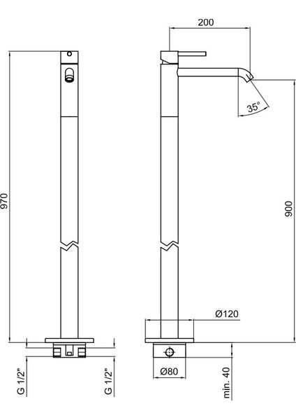 Italyan Webert Elio Yerden Lavabo Bataryası Krom EL832101015 fırsatları