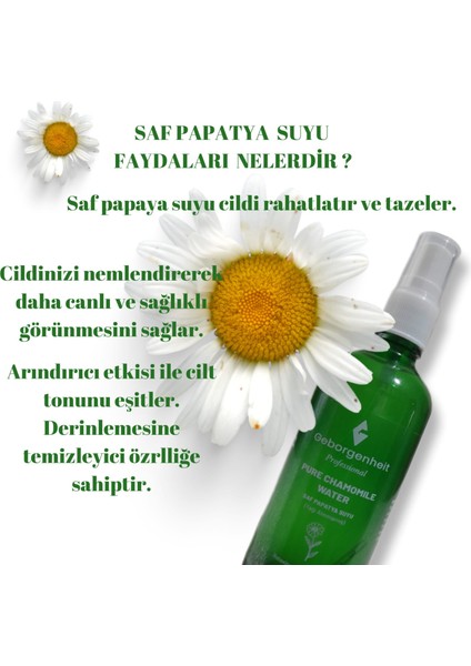 Papatya Suyu Doğal Saç Açıcı Sprey Saç ve Yüz Toniği 100 ml
