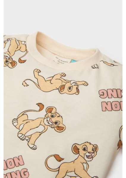 Yeni Sezon Erkek Bebek Disney Lion King Pijama Takımı Kısa Kollu Penye Üst Beli Lastikli Şort modelleri