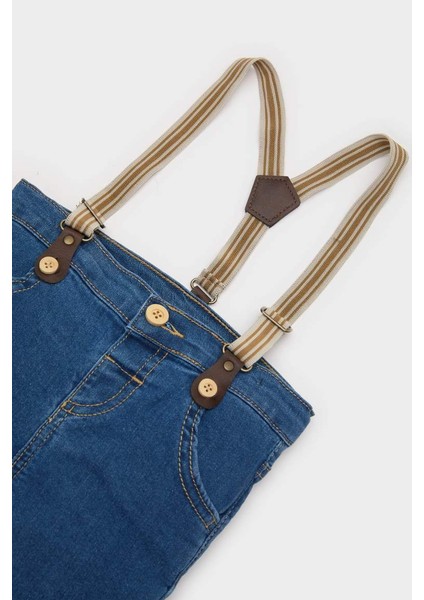 Yeni Sezon Erkek Bebek Askılı Düz Paça Jean Pantolon fiyatları