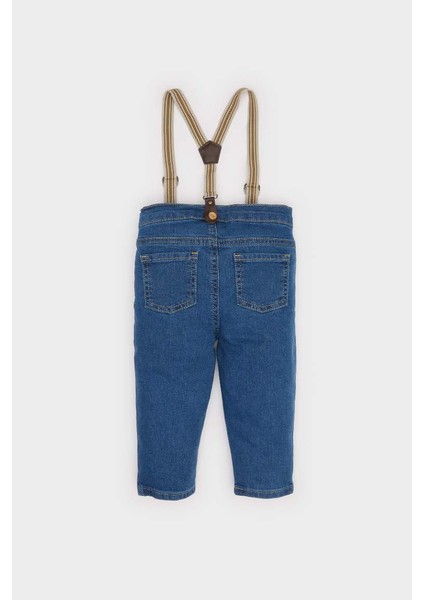 Yeni Sezon Erkek Bebek Askılı Düz Paça Jean Pantolon modelleri