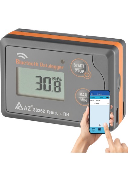 Az 88362 Sıcaklık Nem Kayıt Cihazı Datalogger | Akıllı Telefon Uyumlu