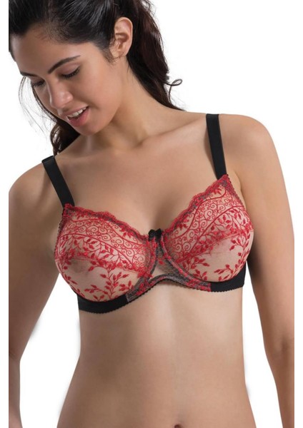 Siyah-Kırmızı Mı Emay 148 B Balenli Toparlayıcı Sütyen