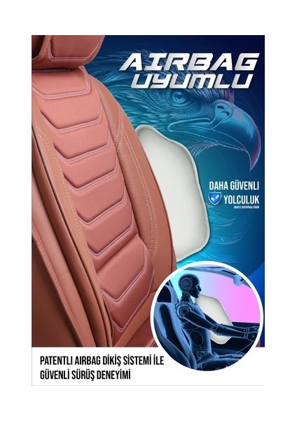 Renault Latitude Uyumlu Lüx Deri Oto Koltuk Kılıfı Ön Arka Takım Sports Model Tarçın fırsatları