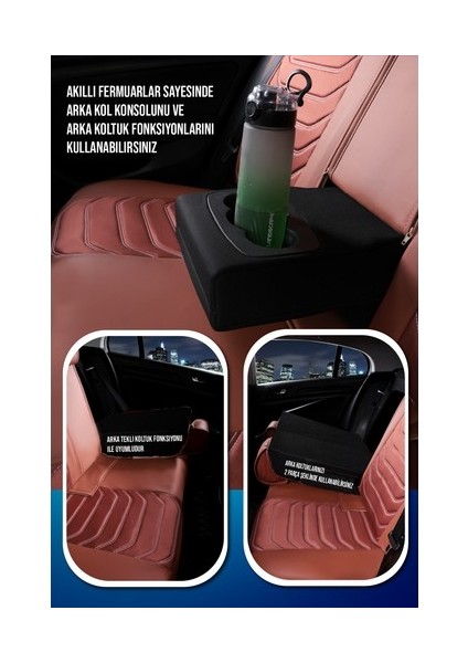 Renault Latitude Uyumlu Lüx Deri Oto Koltuk Kılıfı Ön Arka Takım Sports Model Tarçın indirimleri