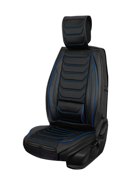 Seat Ateca Uyumlu Lüx Deri Oto Koltuk Kılıfı Ön Arka Takım Bursa Serisi Siyah Mavi indirimleri