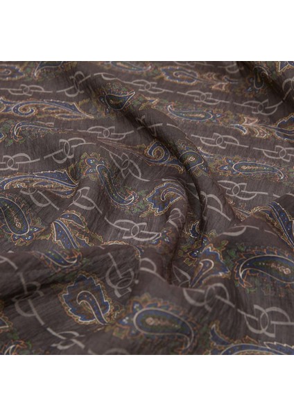 Ipekevi Monogram Desenli Tensel Şal 02891-FÜME Gri modelleri