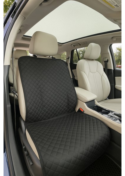 Evcil Hayvan Ön Koltuk Kılıfı Su Geçirmez ve Kaymaz Deri Kapitone