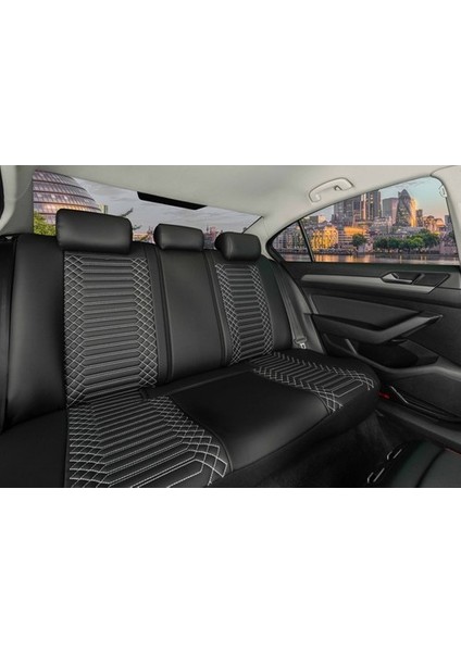 Oto Aksesuar Volvo S70 Uyumlu Deri Oto Koltuk Kılıfı Ön Arka Takım Giydirme Tip Siyah Beyaz Exclusıve Model Shn fiyatları