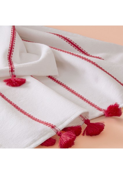 Taç Butik Pamuk Alaçatı Banyo Havlusu Nar Çiçeği