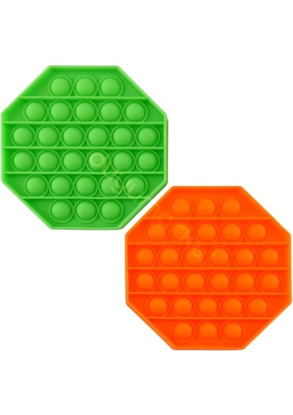 Sekizgen Tek Renk Pop Push It Anti Baloncukları Bubble Fidget