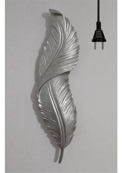 Tüy Aplik Ledli Dekoratif Duvar Aydınlatma 60X16 cm (Trafolu) Elektrik Bağlantılı