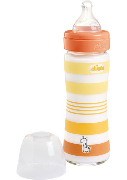 Wellbeing Yavaş Akış Gri Cam Biberon 240 ml 0+ Ay