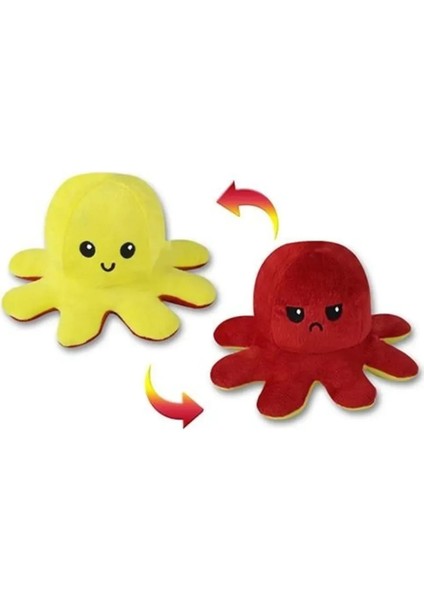 Mood Değiştiren Ahtapot Yastık Çift Yüzlü Ahtapot Peluş 20 cm - Uyku ve Oyun Arkadaşı Peluş Oyuncak