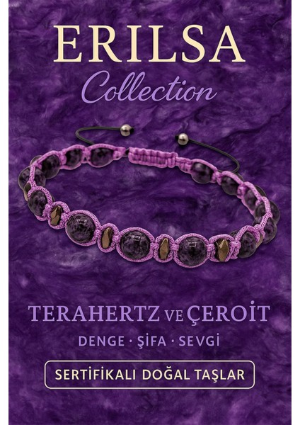Sertifikalı Çeroit ve Terahertz Taşı Bileklik – Ruhsal Şifa, Denge ve Sevgiyi Bileğinde Hisset