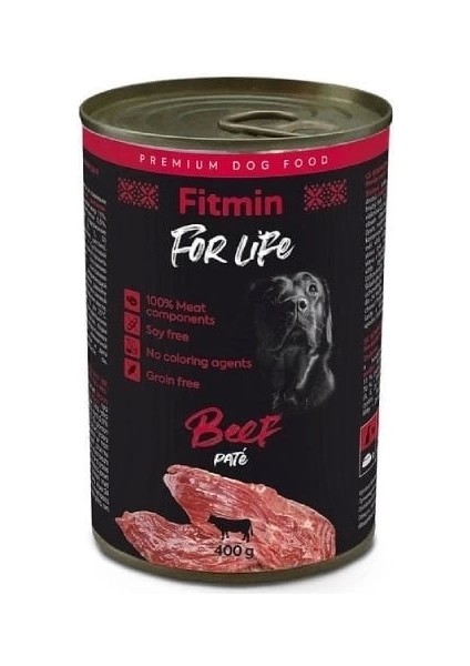Fitmin For Life Biftekli Pate Yetişkin Konserve Köpek Maması 400 gr