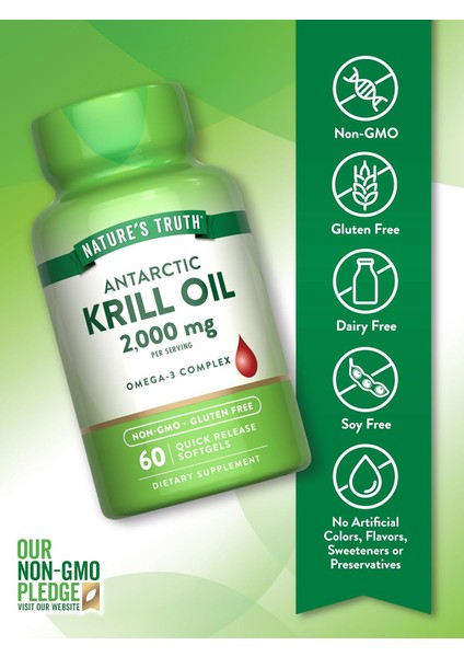 , Antarctic Krill Oil Omega Astaxanthin 2,000 Mg, 60 Quick Softgels fiyatları