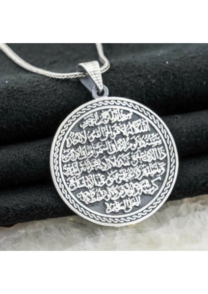 Ayetel Kursi 925 Ayar Gümüş Erkek Kolye