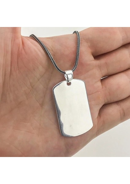 Asker Künyesi 925 Ayar Gümüş Erkek Kolye