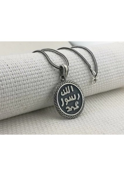 Allah Resulu Muhammet 925 Ayar Gümüş Erkek Kolye