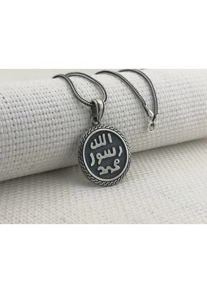 Allah Resulu Muhammet 925 Ayar Gümüş Erkek Kolye