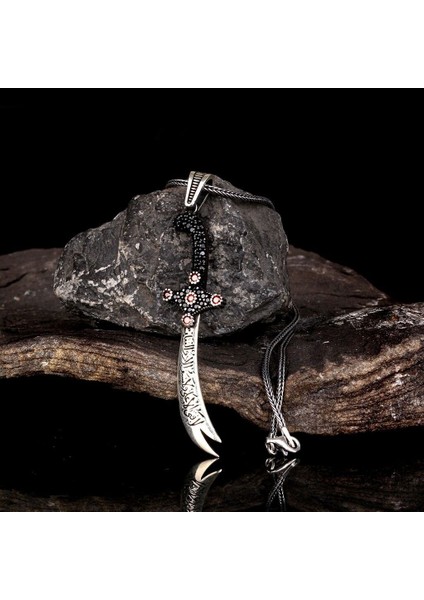 Hz Ali Zulfikar 925 Ayar Gümüş Erkek Kolye