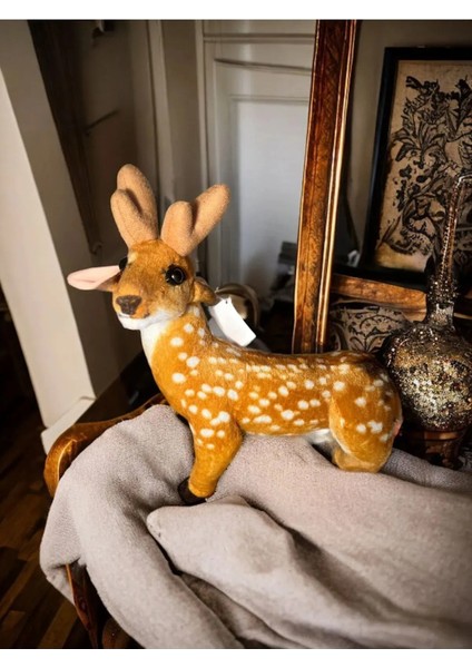 Yılbaşı Ren Geyiği 32*20 cm Peluş Geyik Ayakta A Duran Yılbaşı Geyik Peluş