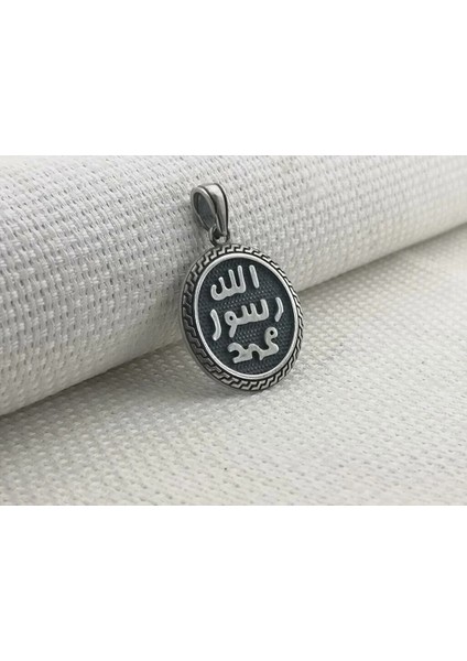 Allah Resulu Muhammet 925 Ayar Gümüş Erkek Kolye