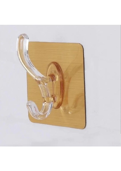 6lı Gold Kanca Askı Güçlü Yapışkanlı Mutfak Banyo Askısı