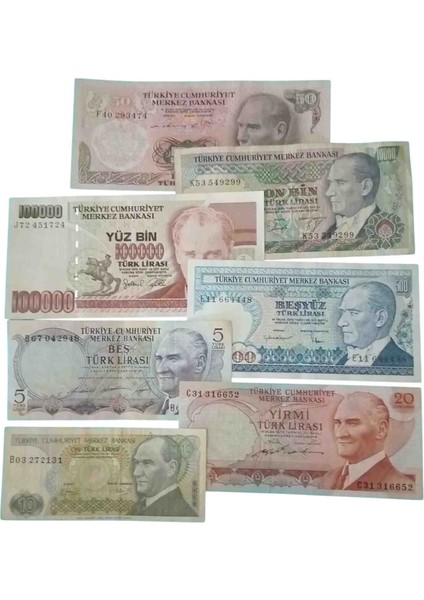 6. 7. Emisyon 7 Adet Koleksiyon Kağıt Para Eski Para Hobi Antika Darpane