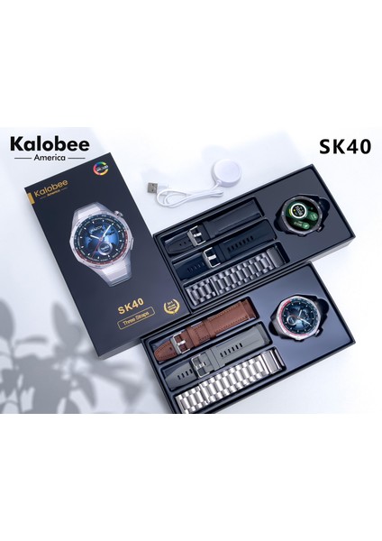 Kalobee SK40 49MM/AMOLED Ekran/3 Kordonlu / Ultra Kaliteli